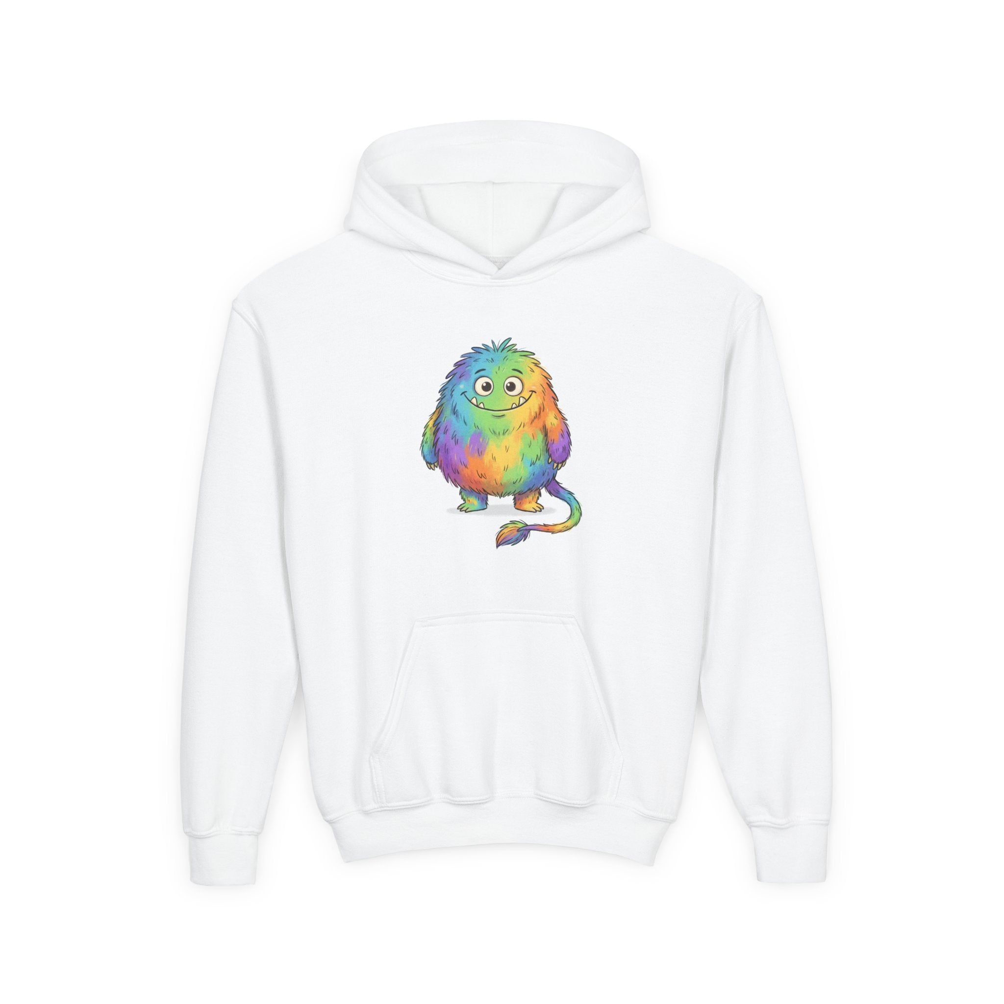 Youth Rainbow Monster Hoodie – Cute Colorful Creature Kids Sweatshirt